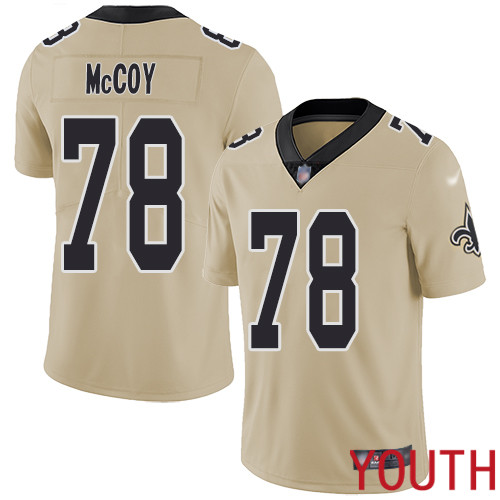New Orleans Saints Limited Gold Youth Erik McCoy Jersey NFL Football #78 Inverted Legend Jersey